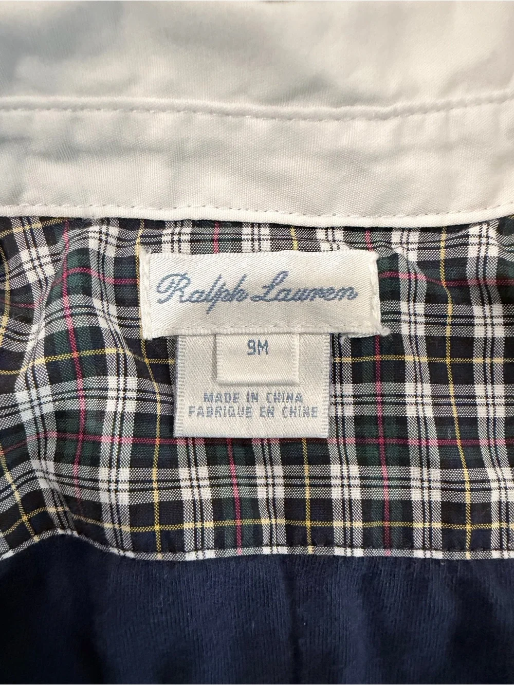 Ralph Lauren Red and Navy Plaid Baby One-Piece-9 months